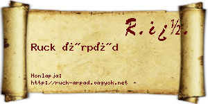 Ruck Árpád névjegykártya