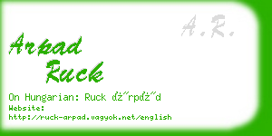 arpad ruck business card